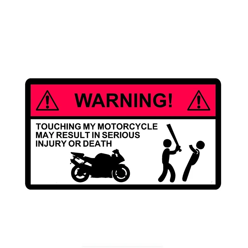 

Warning Do Not Touch Motorbike Motorcycle Warning Car Sticker Coloful Decals Motorcycle Fine Decal Decor Accessories PVC15x9cm