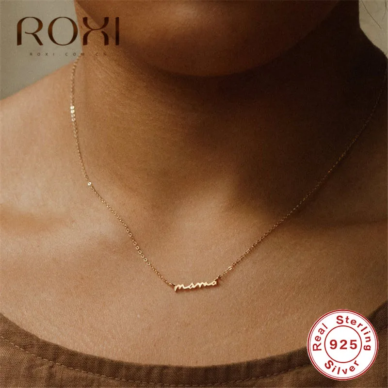 Ожерелье ROXI Mama Mommy с оригинальным именем милый подарок для мамы серебряные