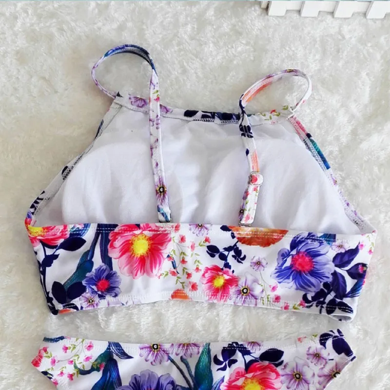 

2021 bikinis women Swimsuit Printed Flowers series Women Bikini Set Swimsuit women's swimming suit,plus size 3 colors