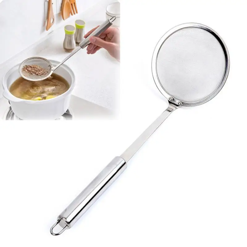 

Multi-Functional Hot Pot Skimmer Spoon Stainless Steel Fine Mesh Food Strainer Skimming Grease And Foam