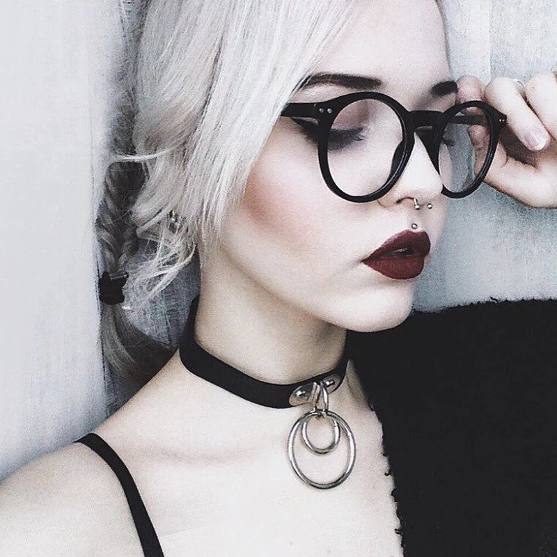 Модные черные круглые очки 2019 прозрачная оправа женские для близорукости