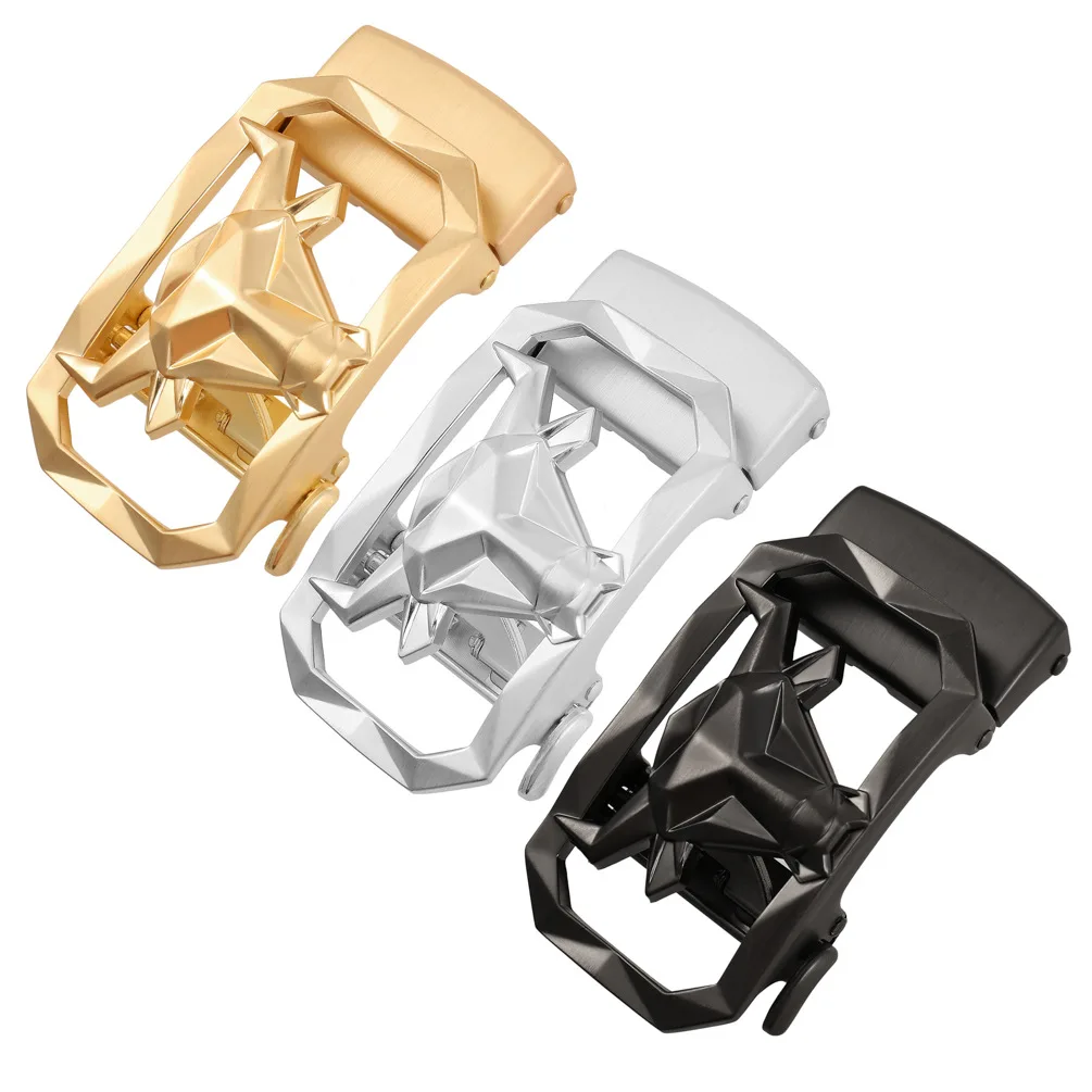 

New Nylon gun gold chrome Automatic Buckle Fashion Men's Business Alloy Automatic Buckle Designer Belts Men 3.5cm LY236-2108