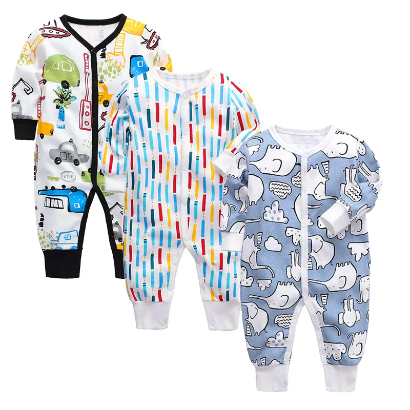 Baby Boy Girl Long Sleeve Sleepsuit Rompers Newborn Clothes Autumn Overalls 2019 Cartoon Pajamas | Детская одежда и обувь