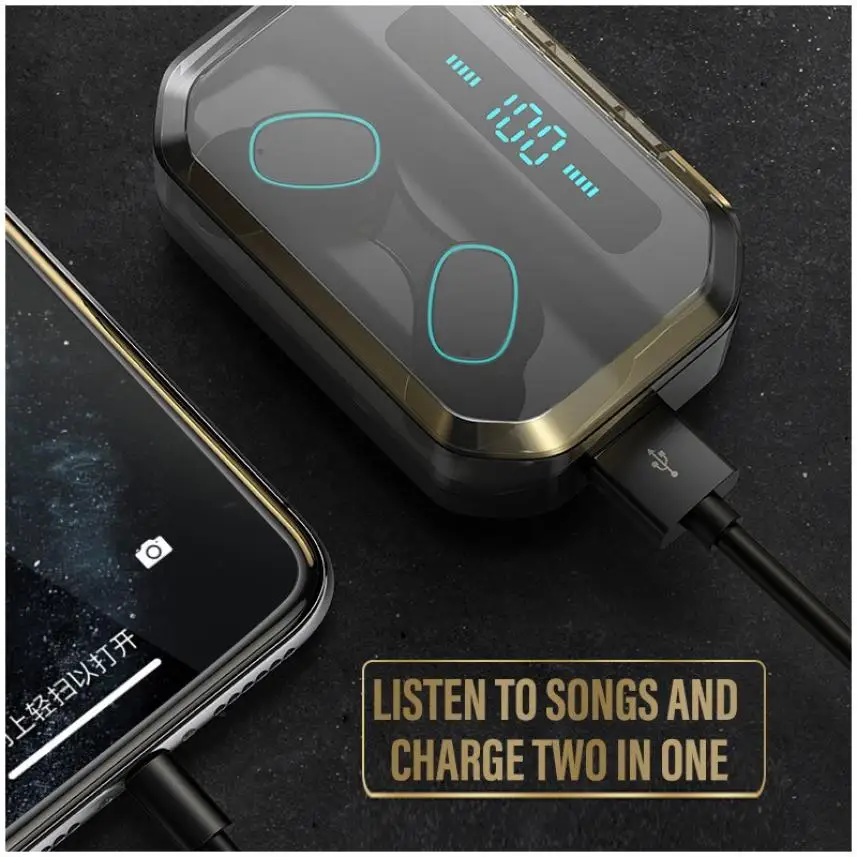 M8 наушники-вкладыши TWS с 5 0 Bluetooth наушники беспроводные мини активной функцией