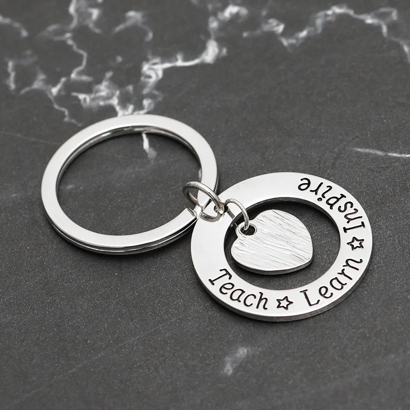1pc Keychain Thank You Teach Learn Inspire Keyring Key Ring Jewelry For Teachers Day Thanksgiving Gift Hot Sale | Украшения и