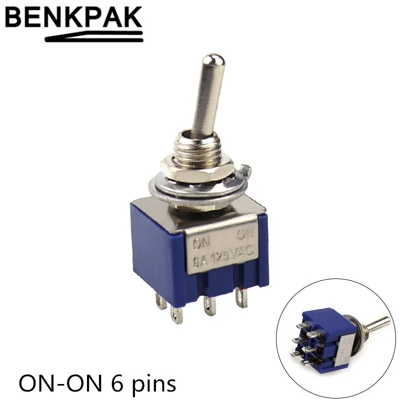 MTS-202 6-контактный миниатюрный переключатель вкл.-ВКЛ. 6 мм Размер крепления |