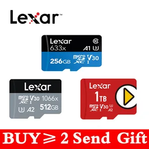 Original Lexar Professional Micro SD Card 633X 1066x 64GB 128GB 256GB Flash Card V30 A2 Class 10 SDXC Max 160MB/s For Camera