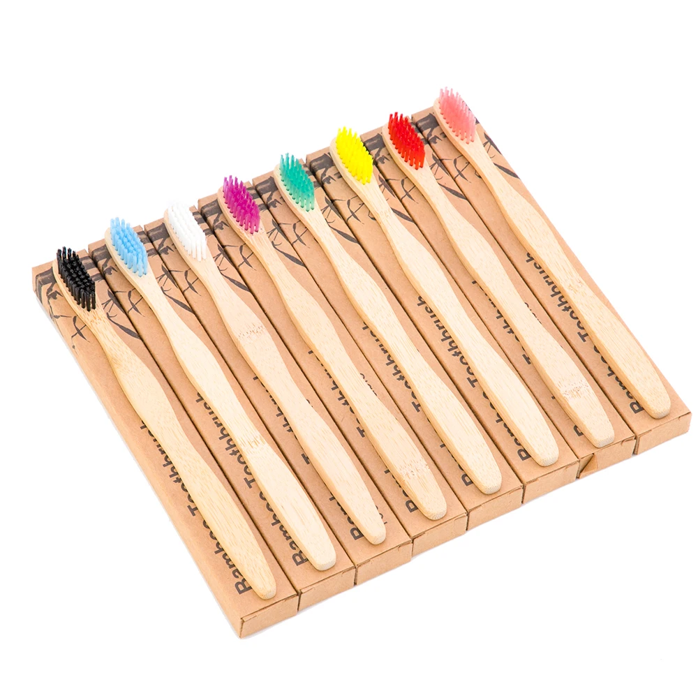 8 видов цветов экологическая зубная щетка Бамбуковая для ухода за полостью рта