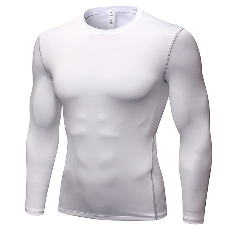 

Men's Tight Training Pro Sports Fitness Running Long-Sleeved Wicking Quick Drying Clothes Long-Sleeved Shirt T-shirt Clothes
