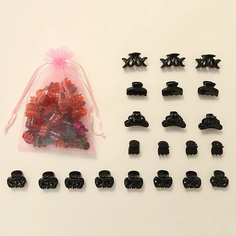 

12/24 Pcs/set New Women Elegant Black Small Hollow Hair Claws Top Clip Child Hairpin Female Headdress Fashion Hair Accessories