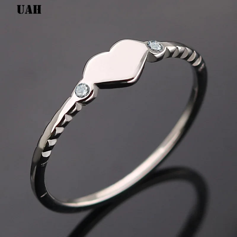 UAH Top New Antique Mosaic AAA Zircon Crystal Vintage Rose Gold-Color Heart Ring Women Wedding Finger Luxury Bijoux | Украшения и