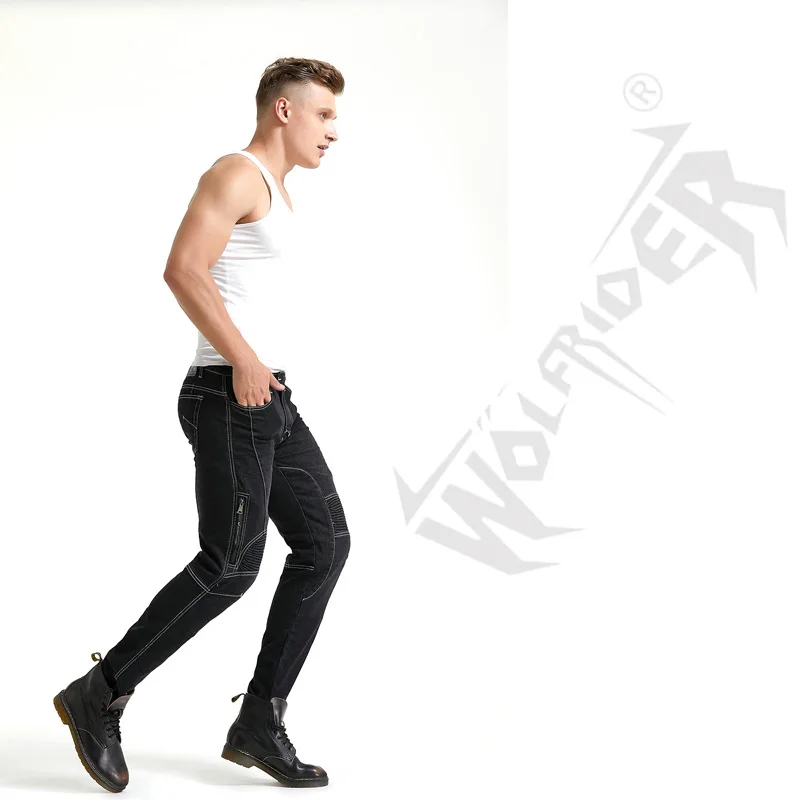 Новые мужские мотоциклетные брюки с защитой от осени для зимних мотоциклетных