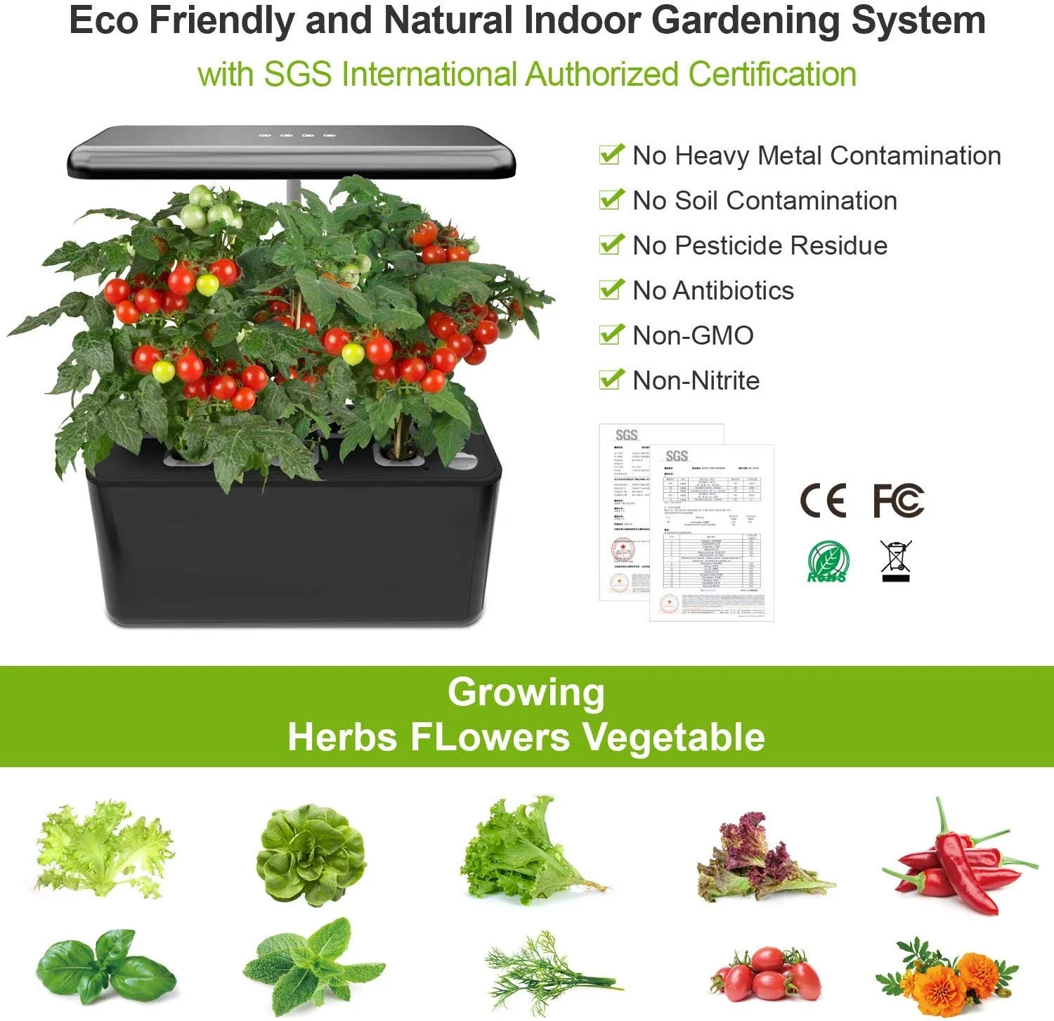Automatic Hydroponics Growing System Indoor Herb Garden Starter Kit With Led Grow Light Smart Garden Planter For Home Kitchen