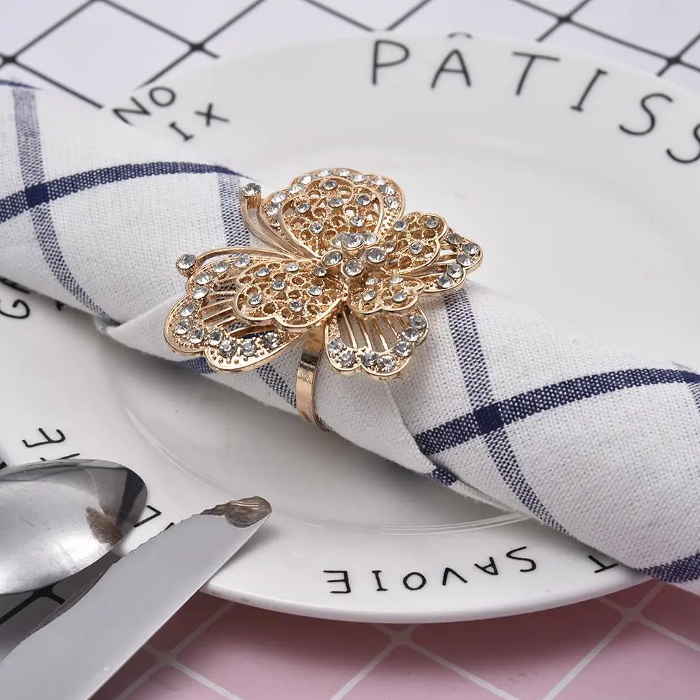 Napkin Ring Party Wedding Napkin Rings Table Decoration Alloy Napkin Holder Holiday Banquet Dinner Decor Party Supplies