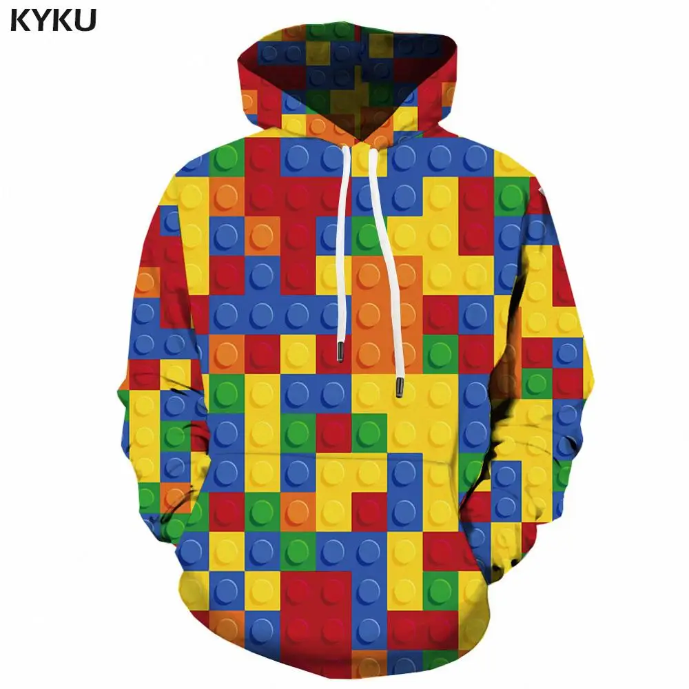 KYKU 3d толстовки Rubik \ 'S Cube худи для мужчин тетрис Толстовка с принтом цветная