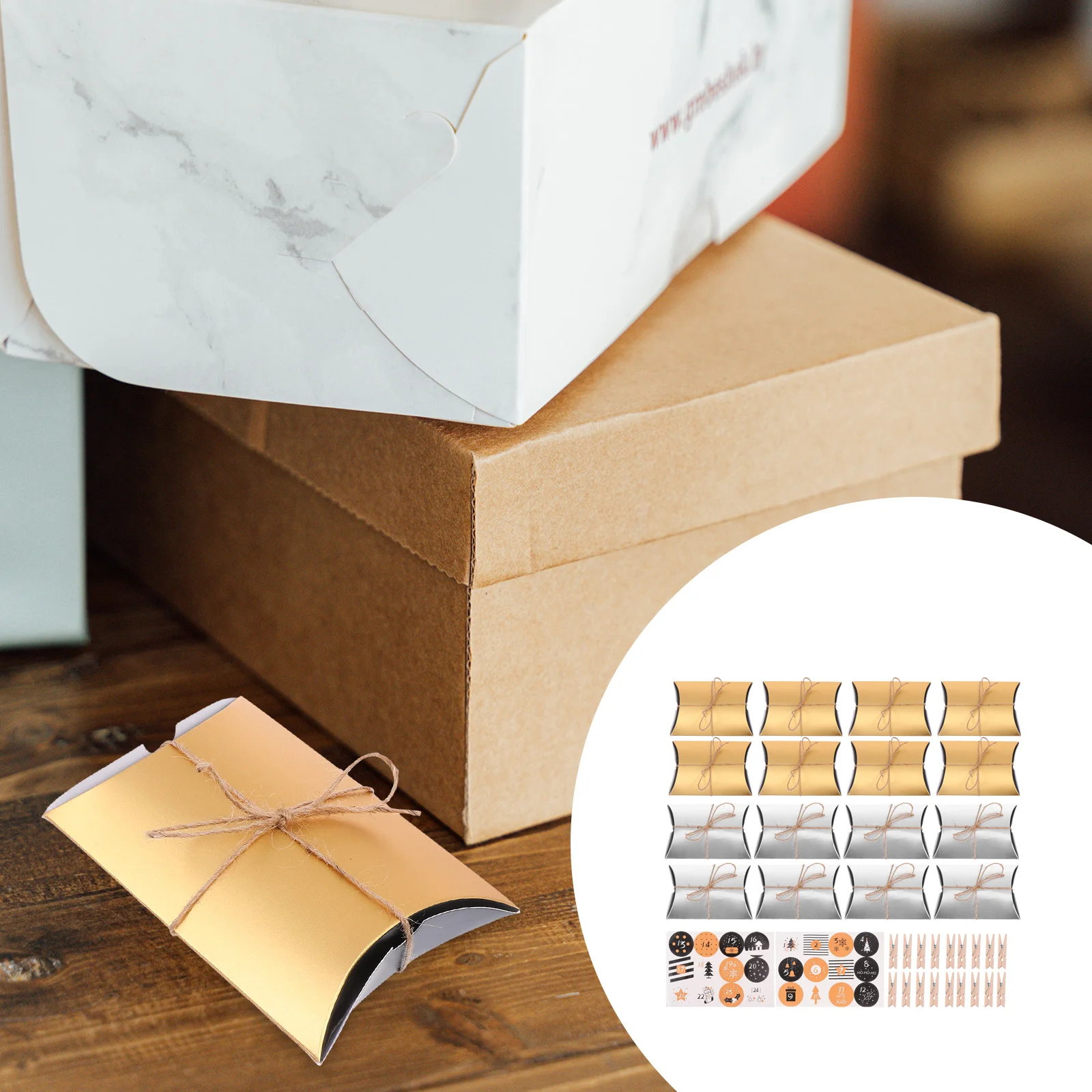 

1 Набор подарочных коробок, рождественские Подарочные коробочки (разные цвета)