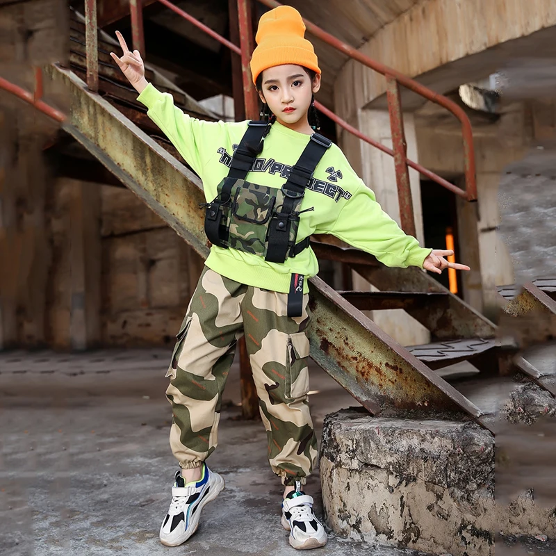 2020 в стиле хип-хоп танцевальный костюм Дети Джаз Одежда для девочек уличная