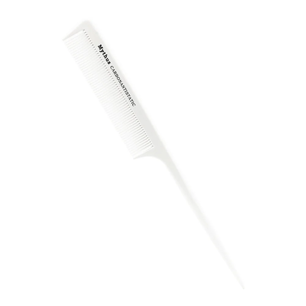 

White Color Strong Heat Resistant Long Tail Hair Styling Comb Carbon Material Unbreakable Tease Comb Hairdressing Tool Tail Comb
