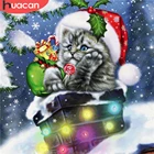 HUACAN Алмазная картина, полностью квадратная Рождественская кошка, алмазная вышивка, зимняя мозаика, распродажа, животные, рукоделие, домашний декор