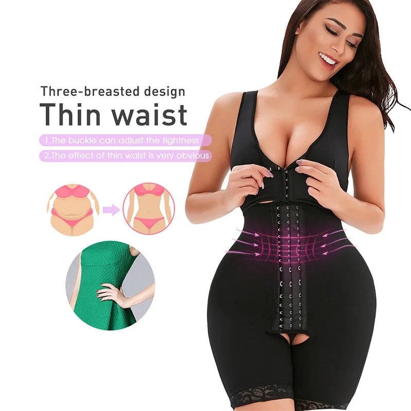 Women Shapewear Bodysuit Full Body Shaper Panty Fajas After Surgery Post Liposuction Compression Garments Butt Lifter Hooks