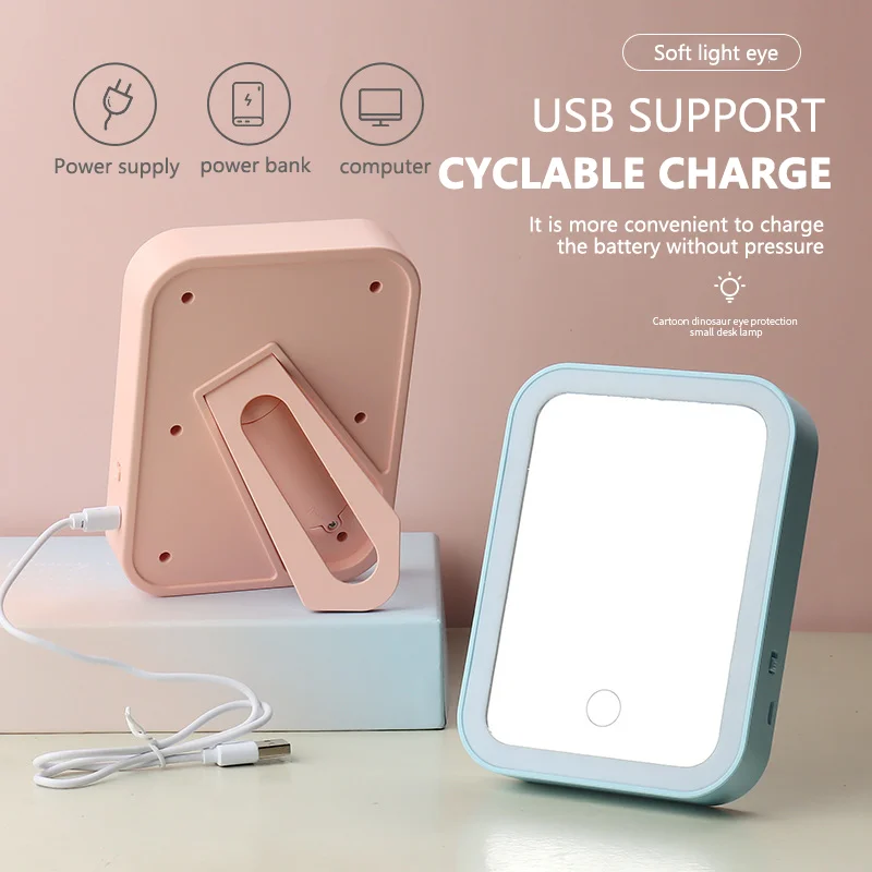 

Led Light Makeup Mirror Storage LED Face Vanity Mirror Adjustable Touch Dimmer USB Led Vanity Mirror Table Desk Cosmetic Mirror