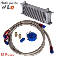 13 rows oil cooler sandwich oil adapter kit aluminum engine oil radiator an10 10 an oc uol13 1sl