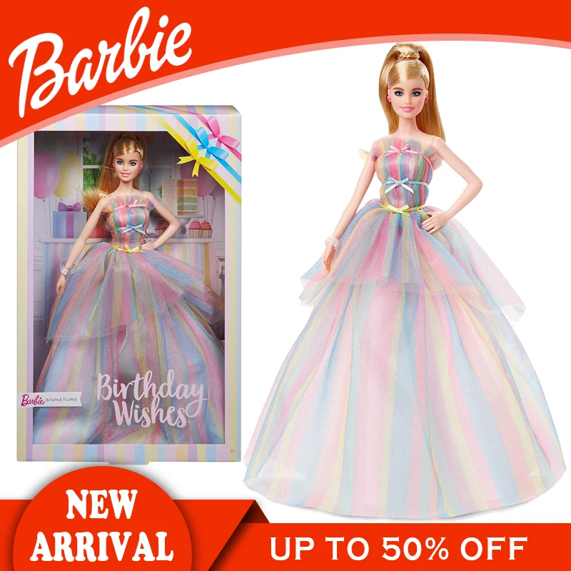 

Barbie Girl Doll Toys Birthday WIshes Doll 2020 GHT42 Limited Edition Barbie Collection Children Toys Long Skirt Princess Doll