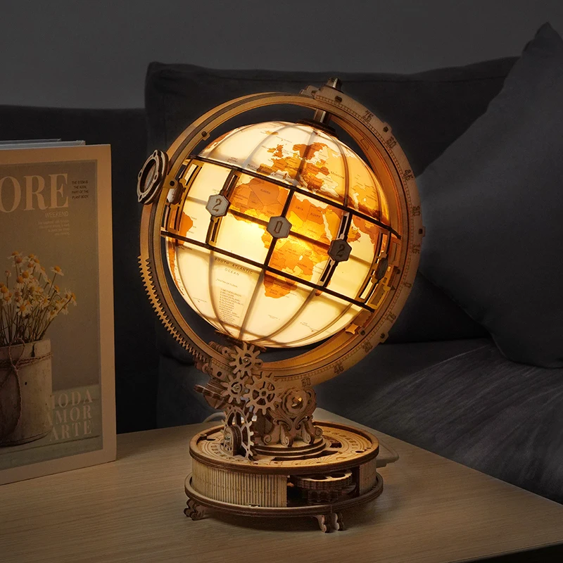 Robotime-rompecabezas 3D de madera en forma de globo para ni&ntilde;os, juguete de construcci&oacute;n con dise&ntilde;o de globo luminoso-1
