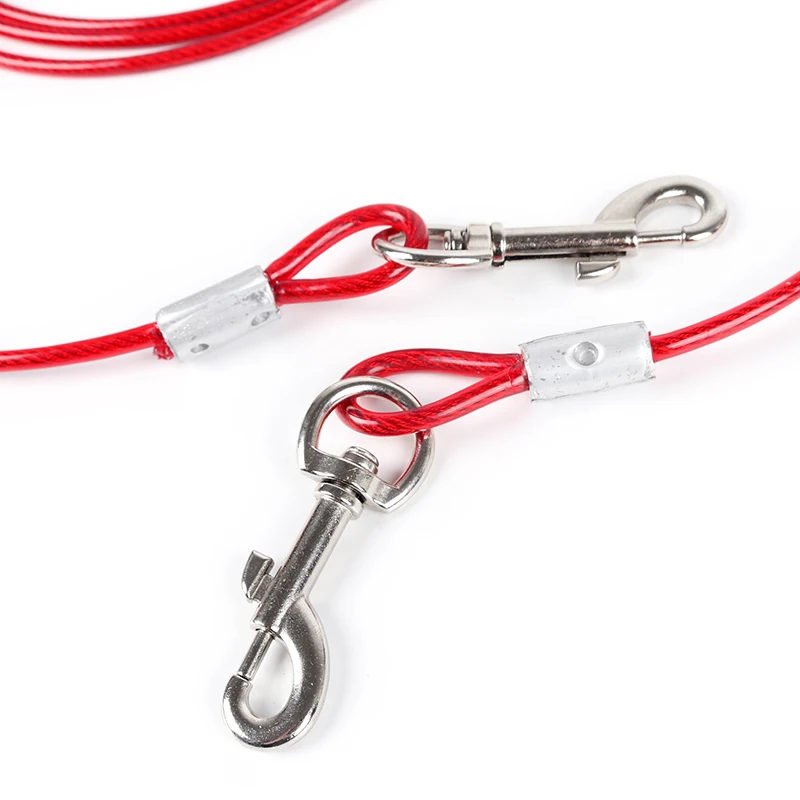 

3M/5M/10M Steel Wire Double Dog Leashes Anti-Bite Outdoor Camping Hiking Pet Accessories Walking Belt Lead Leash For Dogs