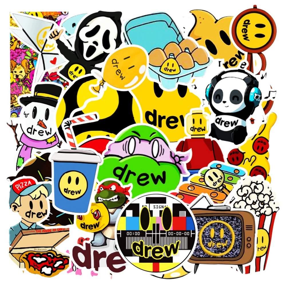 

10/30/50pcs Drew Tide Brand Graffiti Stickers Kid Toy DIY Waterproof Skateboard Phone Laptop Luggage Guitar Car Cartoon Sticker