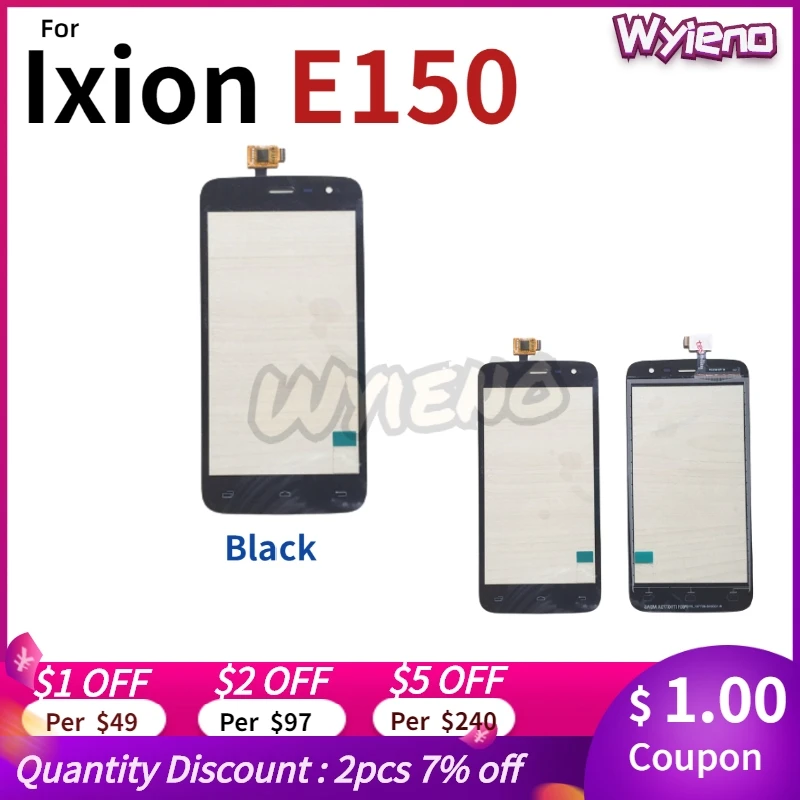 

Wyieno оригинальный черный сенсор для DEXP Ixion E150 сенсорный экран дигитайзер замена стеклянной панели (не ЖК-дисплей) + отслеживание
