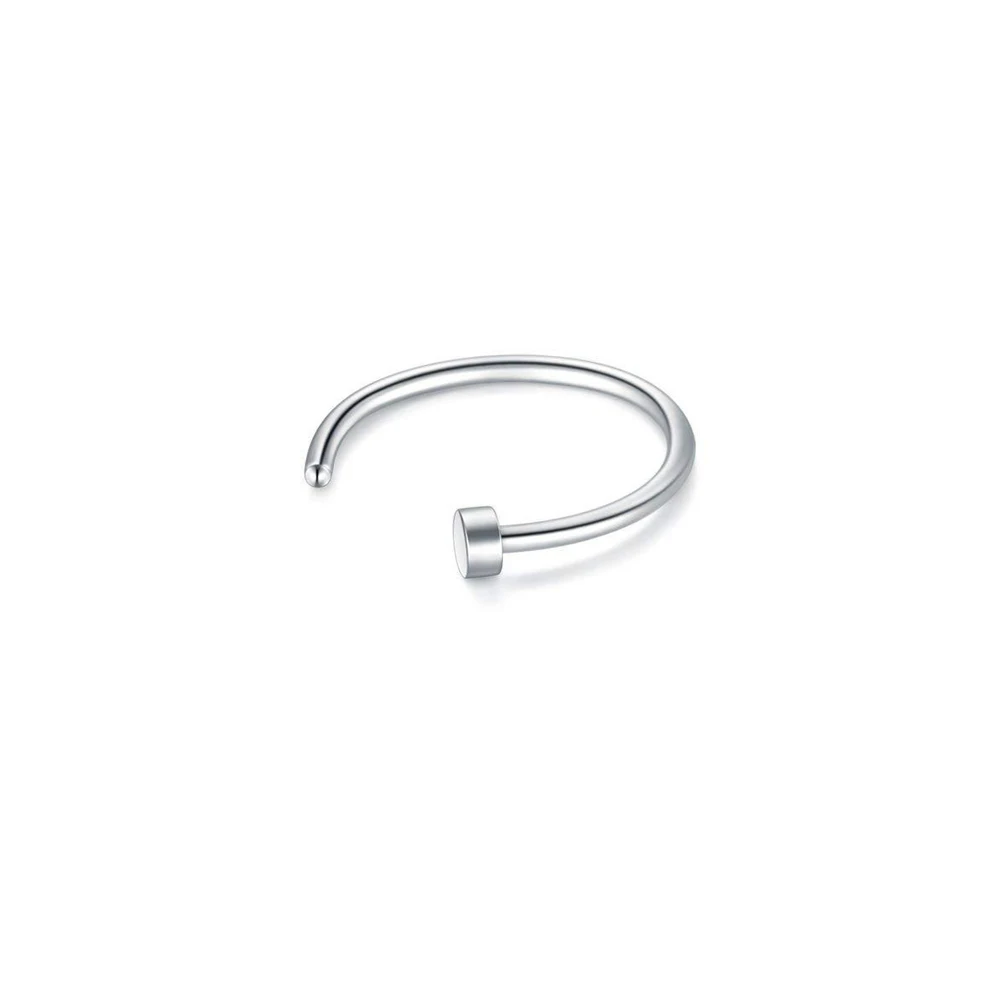 C-Steel color 1 шт. клипсы обертывание серьги козелок из нержавеющей стали 2 кольца ухо манжеты клип нос кольцо поддельные пирсинг ювелирные изделия для тела Dilataciones Falsas - Окраска металла: C-Steel color