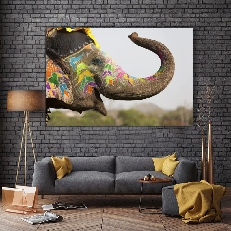 Художественные плакаты и принты с изображением животных на холсте красочные