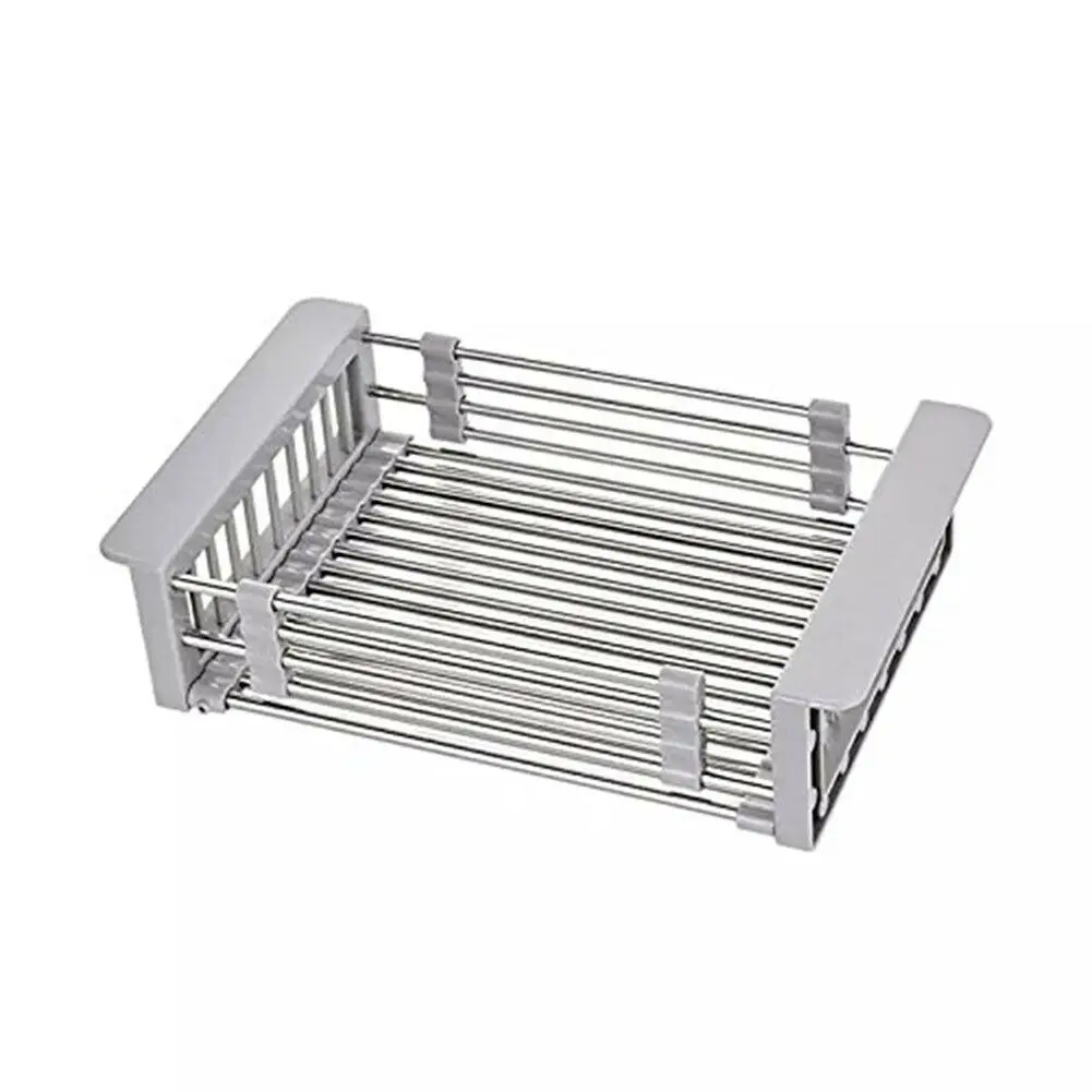 

NEW Stainless Steel Dish Drying Rack Telescopic Sink Drain Basket Home Kitchen Supplies