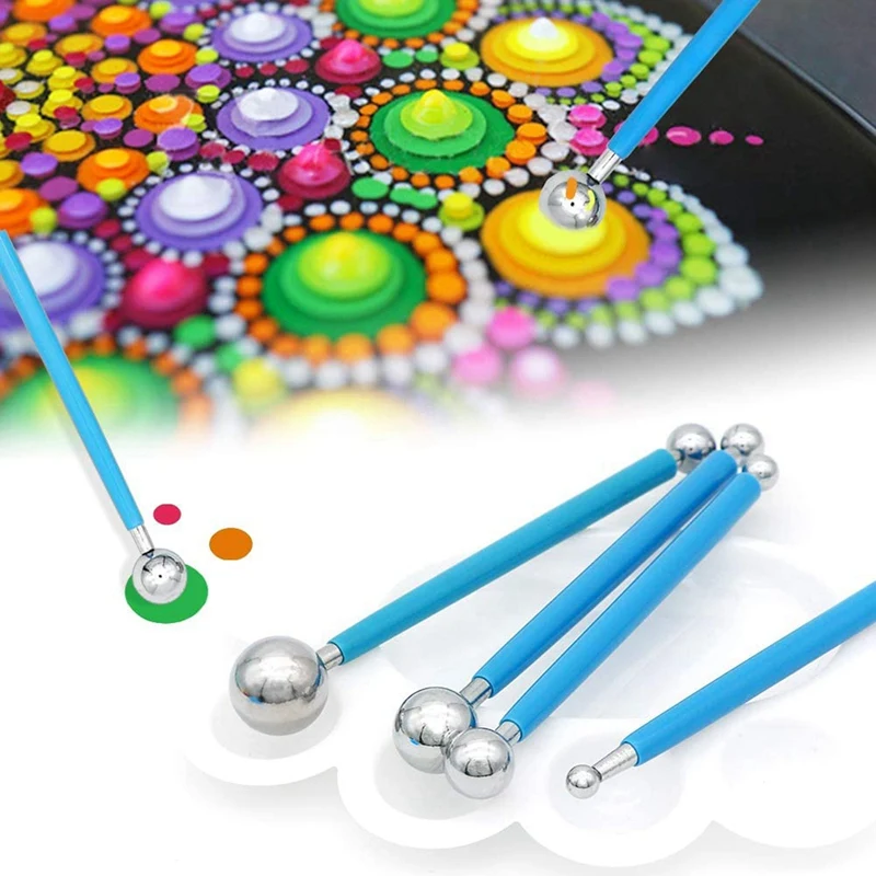 Инструменты для точек мандалы Наборы инструментов рисования кисти лоток окраски