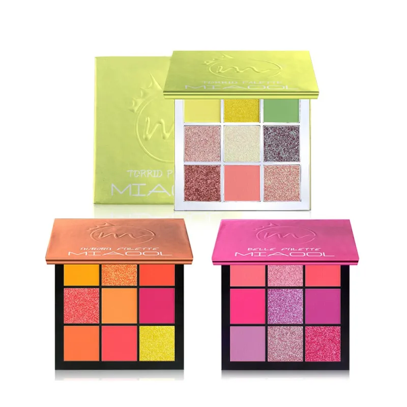 9 цветов светящиеся флуоресцентные блестки палитра теней для век мерцающие яркие