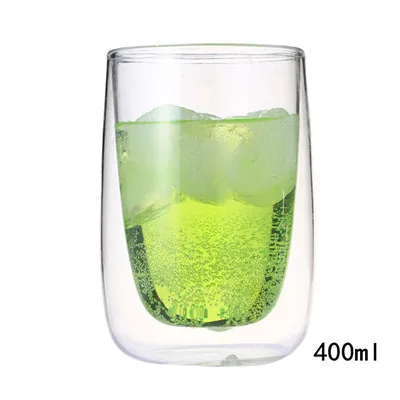 C-400ml 1 шт., двойные кофейные чашки для напитков, с изоляцией, с двойными стенками, стеклянная чайная чашка, креативный подарок, посуда для напитков, verre, шампань - Цвет: C-400ml