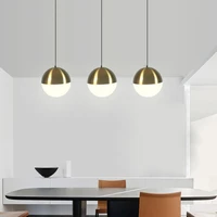 simple kitchen pendant light led gold glass ball hanging lamp fixture nordic lustre minimalist decoration bedroom living room