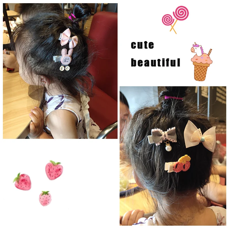 YYOUFU 4-6Pcs/Set Children Cute Hair Accessories Set Baby Fabric Bow Flower Hairpins Barrettes clips Girls Headdress Gift | Аксессуары