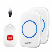 cacazi smart home wireless pager doorbell old man emergency alarm calling bell 80m remote lanyard sos button