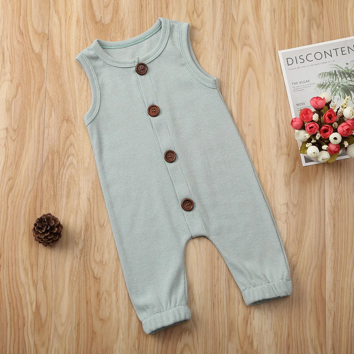 Комбинезон для новорожденных девочек и мальчиков 0-24 месяцев без рукавов