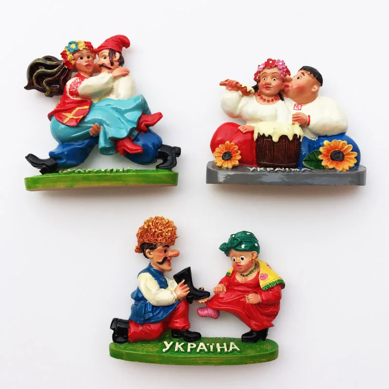 

Ukraine Amorous Feelings 3D Cute Doll Fridge Magnets Tourist Souvenirs Refrigerator magnet Decoration Articles Handicraft