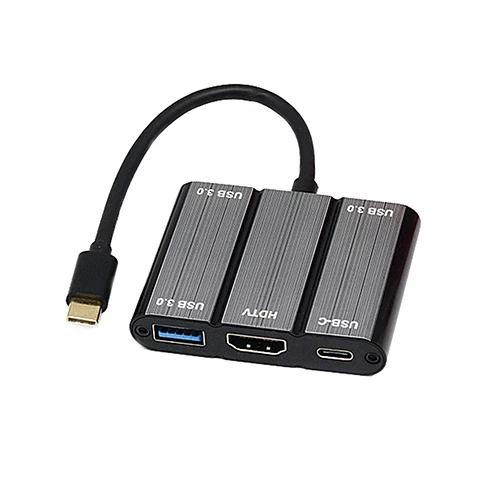 5-in-1 Black YMY 5 в 1 USB C адаптер usb type-C концентратор к 4K HDMI USB3.0 и USB C зарядка PD Совместимость для Apple MacBook Pro, Dell XPS и т. Д - Цвет: 5-in-1 Black