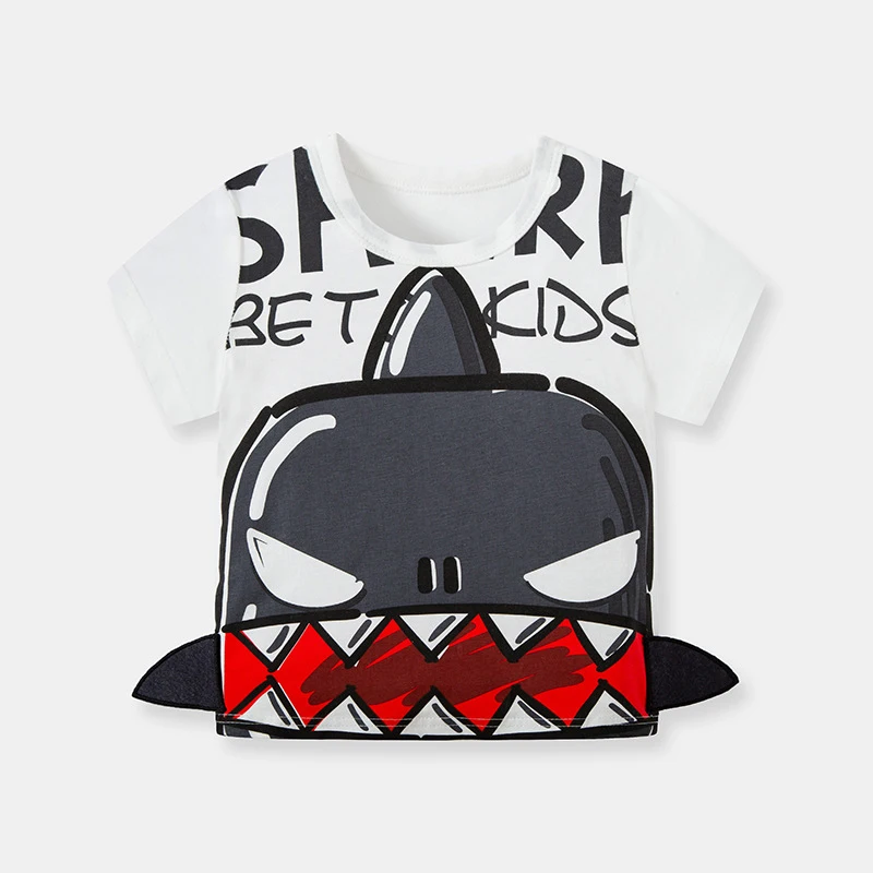 toddler kid t-shirt cartoon shark for 1-8 years boys animal fashion Summer tops clothes | Мать и ребенок
