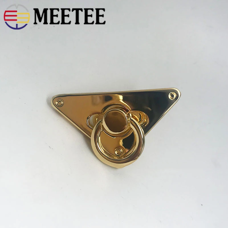

5pcs Meetee Triangle Metal Twist Lock Closures for Bags Click Clasp Wallet Locks DIY Handbag Latch Hardware Accessories BF872