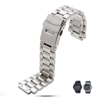 stainless steel watchband for casio g shock gst b200 gst b200d series watches mens strap 2416mm lug end silver black bracelet