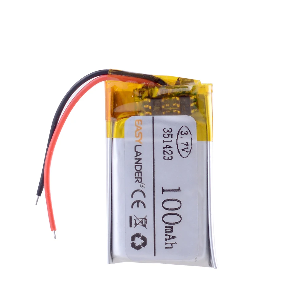 

3.7V polymer lithium battery 351423 100MAH MP3 electronic table headset Bluetooth fitness bracelet 341423
