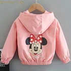 Куртка детская демисезонная на молнии с капюшоном и принтом Минни и Микки