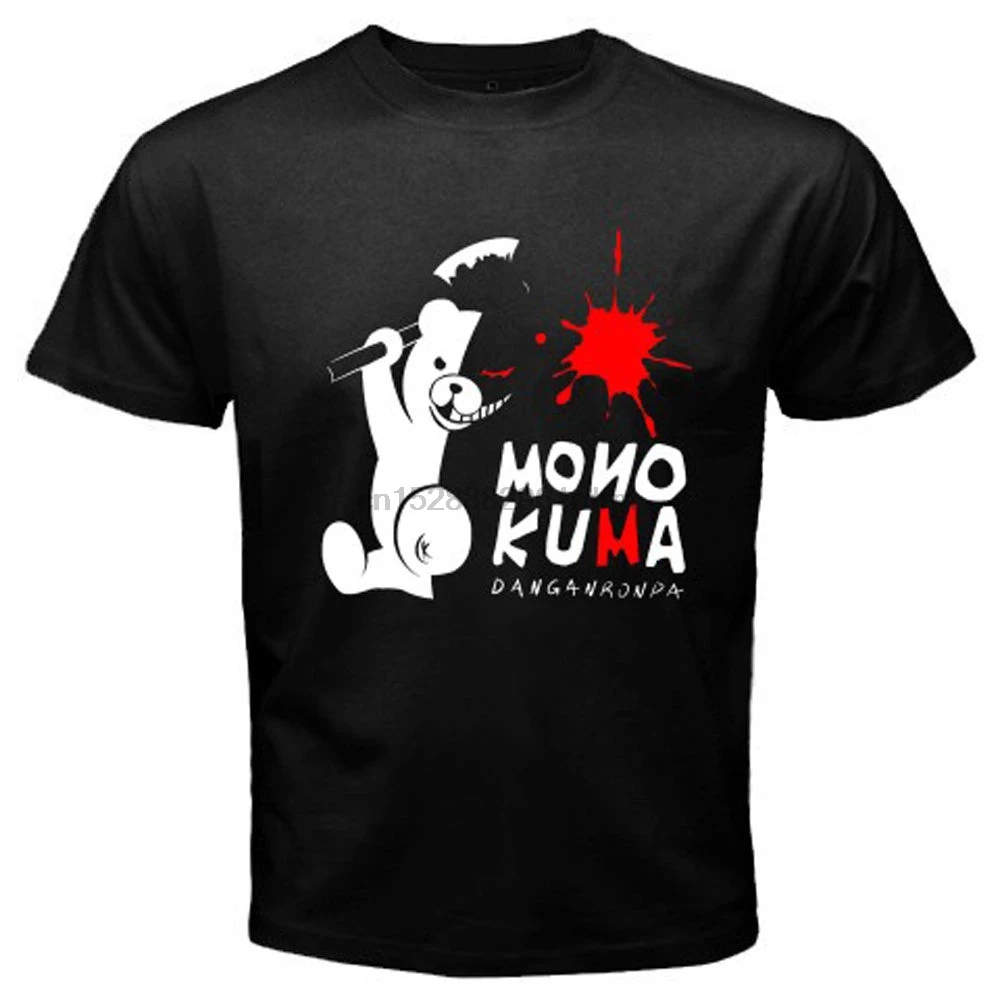 Rock Heavy Metal StyleNew Monokuma Dangan Ronpa аниме Япония мультфильм Мужская Черная Футболка