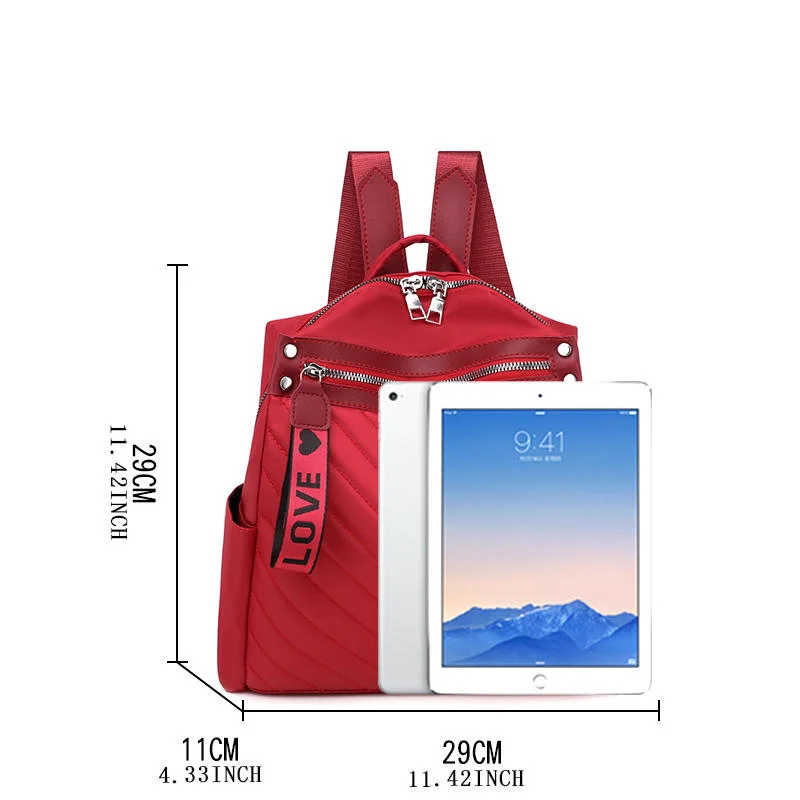New fashion striped Oxford Anti-theft backpack women love zipper lady student school shoulder bag for girls |